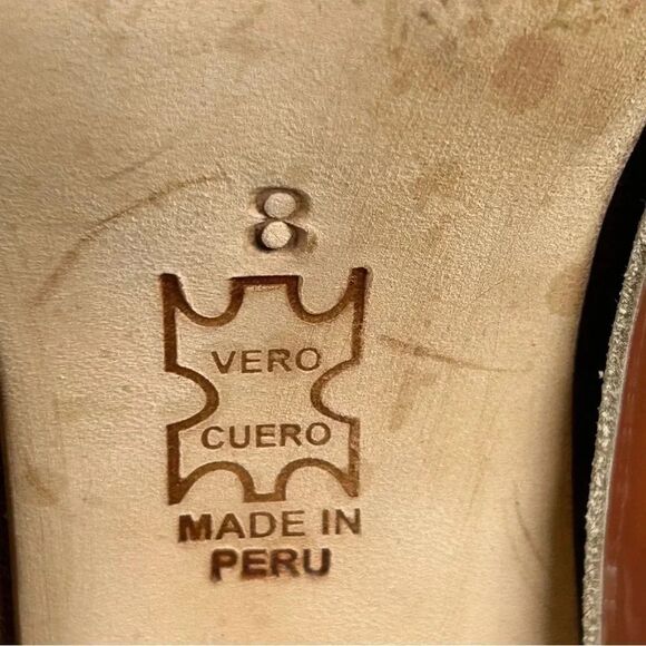 A Detacher Taupe Suede Leather Block Heel Pumps Heeled Shoes Womens Size 8 - Picture 5 of 10